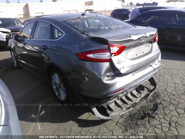 3FA6P0LU0DR371109 - 2013 FORD FUSION SE HYBRID GRAY photo 3