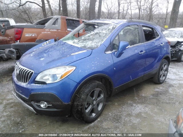 KL4CJCSB4EB551175 - 2014 BUICK ENCORE BLUE photo 2