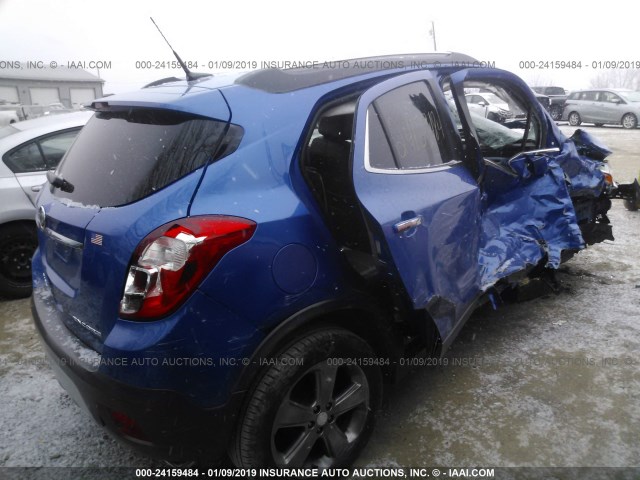 KL4CJCSB4EB551175 - 2014 BUICK ENCORE BLUE photo 4