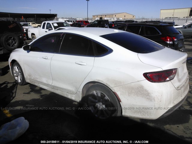 1C3CCCAB8FN602585 - 2015 CHRYSLER 200 LIMITED WHITE photo 3