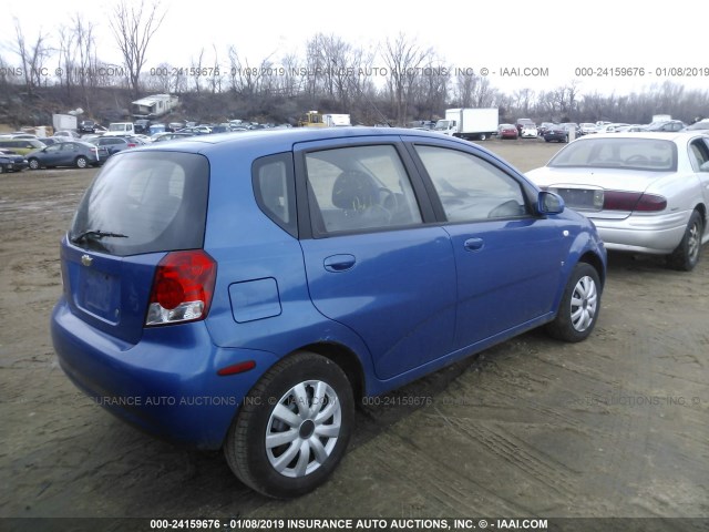 KL1TD66688B089503 - 2008 CHEVROLET AVEO LS BLUE photo 4