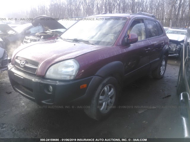 KM8JN12D97U523270 - 2007 HYUNDAI TUCSON SE/LIMITED RED photo 2