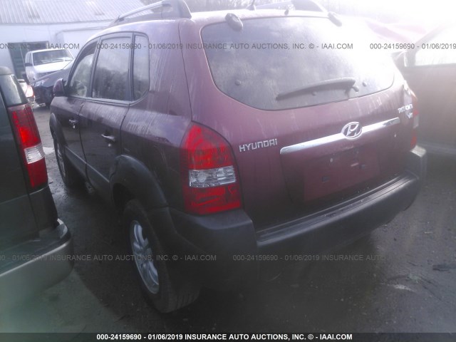 KM8JN12D97U523270 - 2007 HYUNDAI TUCSON SE/LIMITED RED photo 3