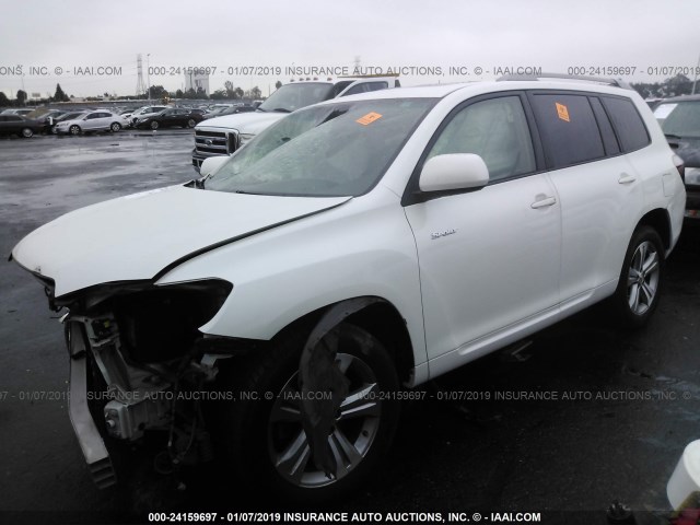 JTEDS43A482055151 - 2008 TOYOTA HIGHLANDER SPORT WHITE photo 2