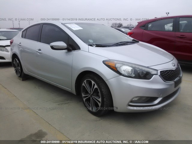 KNAFX4A86E5141647 - 2014 KIA FORTE EX SILVER photo 1