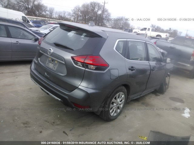 KNMAT2MT7HP580698 - 2017 NISSAN ROGUE S/SV GRAY photo 4