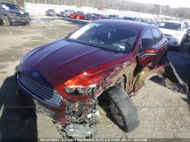 3FA6P0G7XER128798 - 2014 FORD FUSION S MAROON photo 2