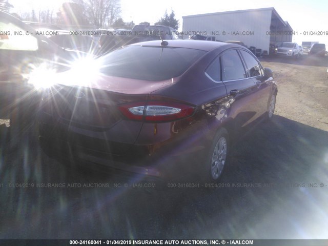 3FA6P0G7XER128798 - 2014 FORD FUSION S MAROON photo 4