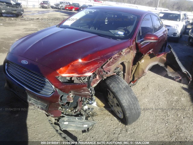 3FA6P0G7XER128798 - 2014 FORD FUSION S MAROON photo 6