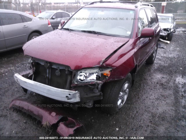 JTEDP21A450090305 - 2005 TOYOTA HIGHLANDER LIMITED RED photo 2