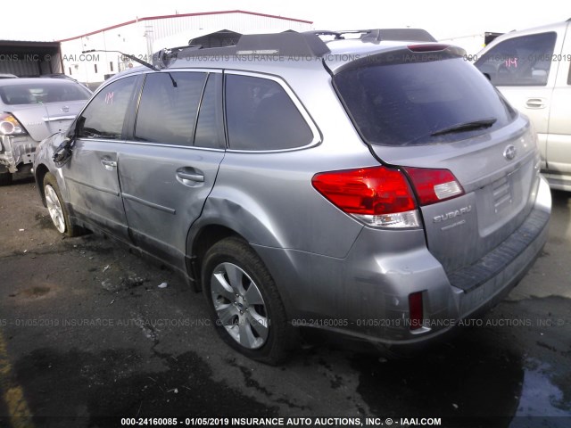 4S4BRDLC3B2442057 - 2011 SUBARU OUTBACK 3.6R LIMITED SILVER photo 3