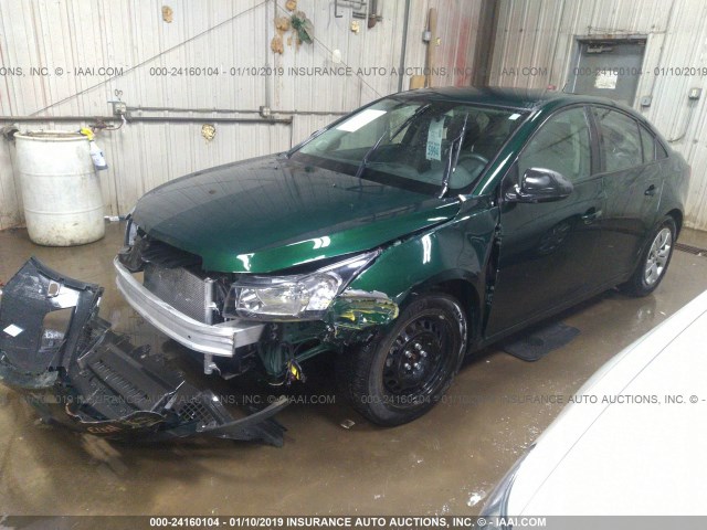 1G1PA5SH5E7117348 - 2014 CHEVROLET CRUZE LS GREEN photo 2