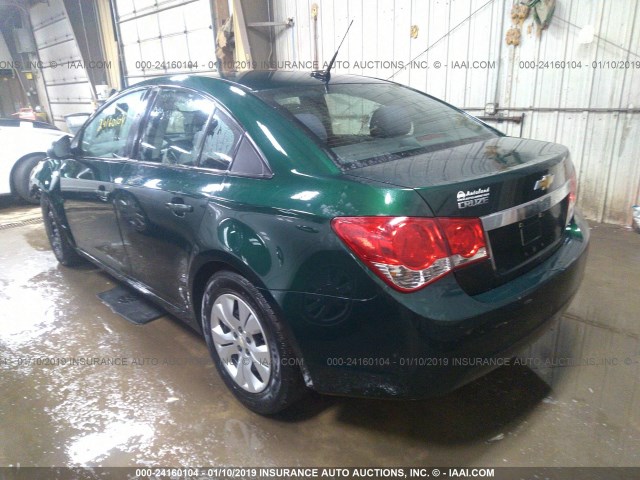 1G1PA5SH5E7117348 - 2014 CHEVROLET CRUZE LS GREEN photo 3