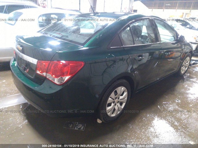 1G1PA5SH5E7117348 - 2014 CHEVROLET CRUZE LS GREEN photo 4