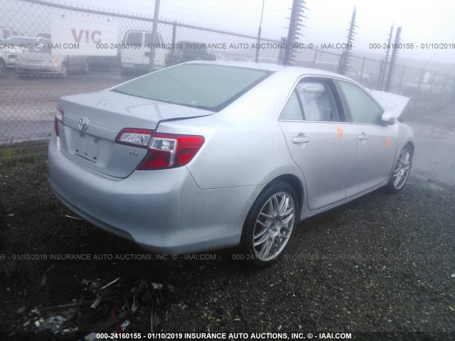 4T1BF1FK5CU059690 - 2012 TOYOTA CAMRY SE/LE/XLE SILVER photo 4