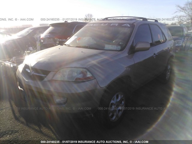 2HNYD18841H521642 - 2001 ACURA MDX TOURING GOLD photo 2