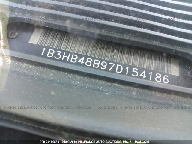 1B3HB48B97D154186 - 2007 DODGE CALIBER SXT GRAY photo 9