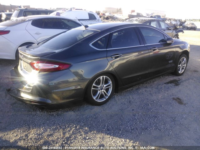 3FA6P0SU3FR173600 - 2015 FORD FUSION TITANIUM PHEV GRAY photo 4