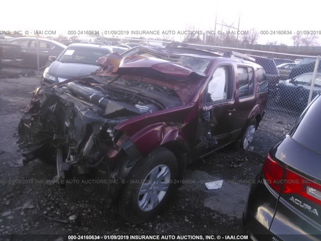 5N1AR18W85C762535 - 2005 NISSAN PATHFINDER LE/SE/XE RED photo 2