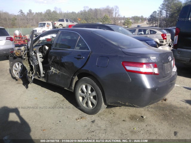 4T1BF3EK3BU219304 - 2011 TOYOTA CAMRY SE/LE/XLE GRAY photo 3