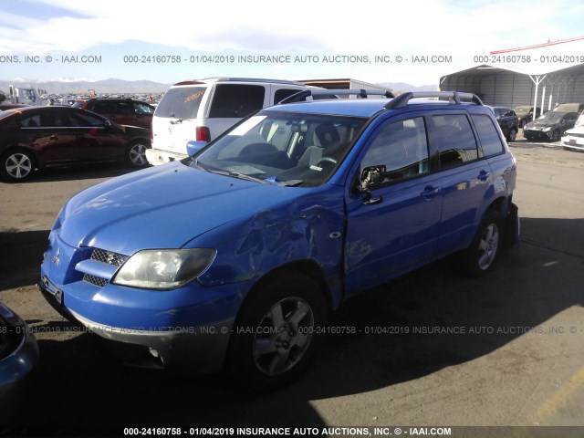 JA4LZ41G83U117080 - 2003 MITSUBISHI OUTLANDER XLS BLUE photo 2