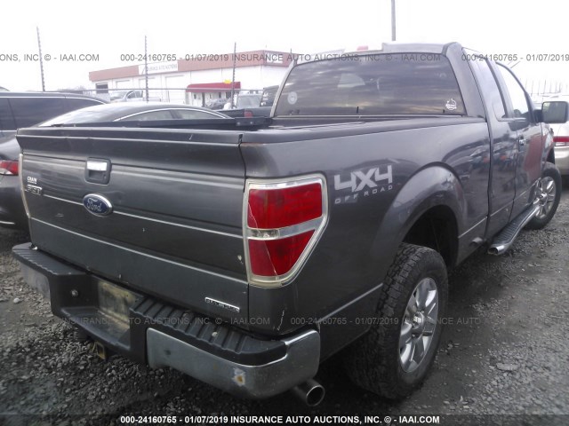 1FTFX1EF5DKD19865 - 2013 FORD F150 SUPER CAB GRAY photo 4