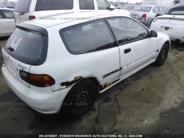 2HGEH2462SH510441 - 1995 HONDA CIVIC DX WHITE photo 4