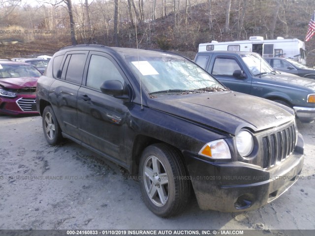 1J8FF47W08D683843 - 2008 JEEP COMPASS SPORT BLACK photo 1