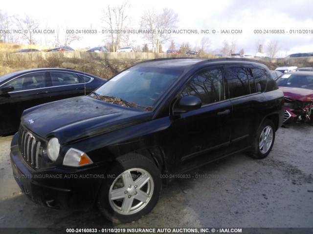 1J8FF47W08D683843 - 2008 JEEP COMPASS SPORT BLACK photo 2