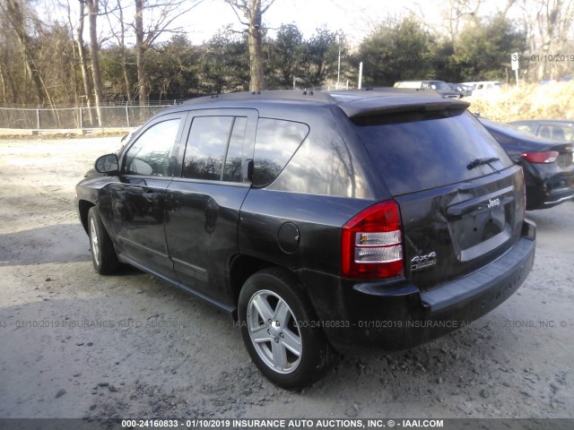 1J8FF47W08D683843 - 2008 JEEP COMPASS SPORT BLACK photo 3