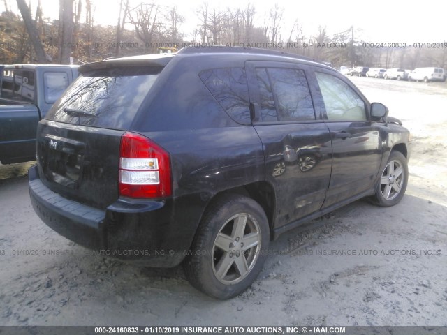 1J8FF47W08D683843 - 2008 JEEP COMPASS SPORT BLACK photo 4