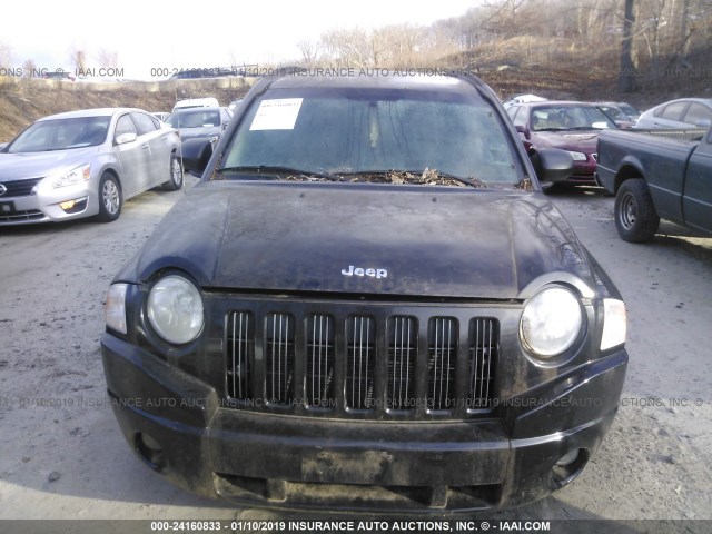 1J8FF47W08D683843 - 2008 JEEP COMPASS SPORT BLACK photo 6