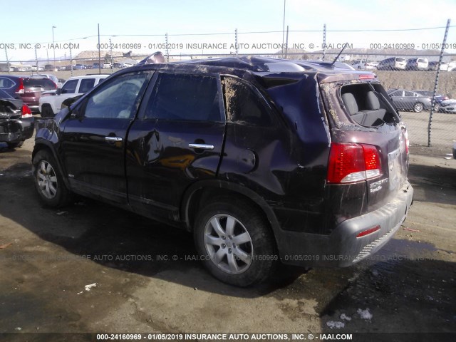 5XYKTDA26CG243429 - 2012 KIA SORENTO LX Tünd qırmızı foto 3