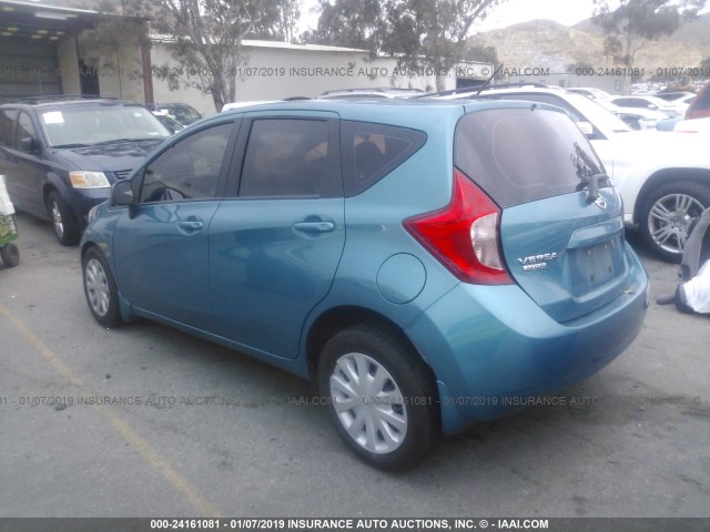 3N1CE2CP7EL404462 - 2014 NISSAN VERSA NOTE S/S PLUS/SV/SL TEAL photo 3