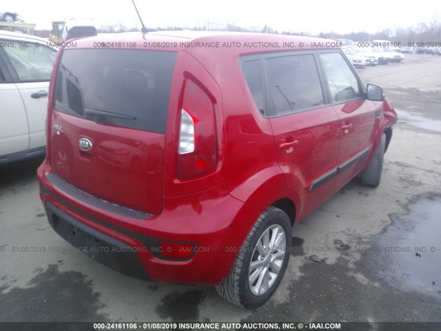 KNDJT2A60D7488311 - 2013 KIA SOUL +/!/SPORT RED photo 4