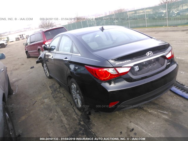 5NPEC4AC9EH881739 - 2014 HYUNDAI SONATA SE/LIMITED BLACK photo 3