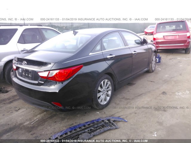 5NPEC4AC9EH881739 - 2014 HYUNDAI SONATA SE/LIMITED BLACK photo 4