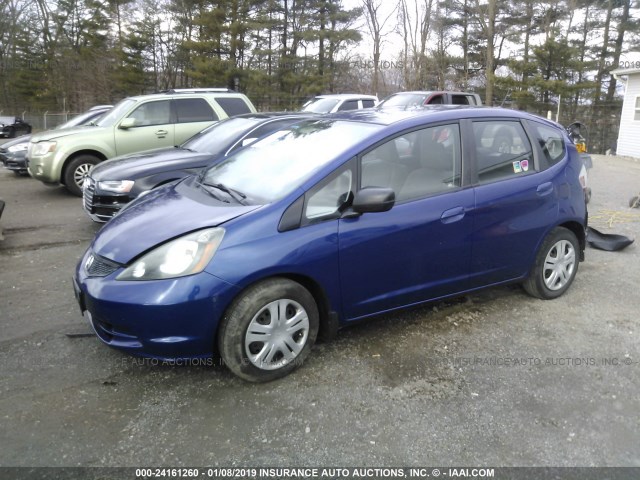 JHMGE8H20AS013338 - 2010 HONDA FIT BLUE photo 2