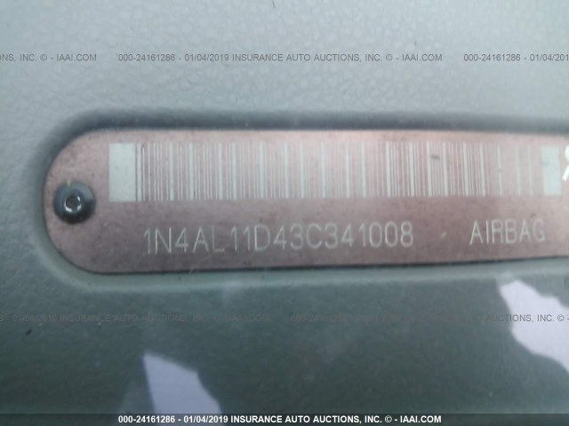 1N4AL11D43C341008 - 2003 NISSAN ALTIMA S/SL BLACK photo 9