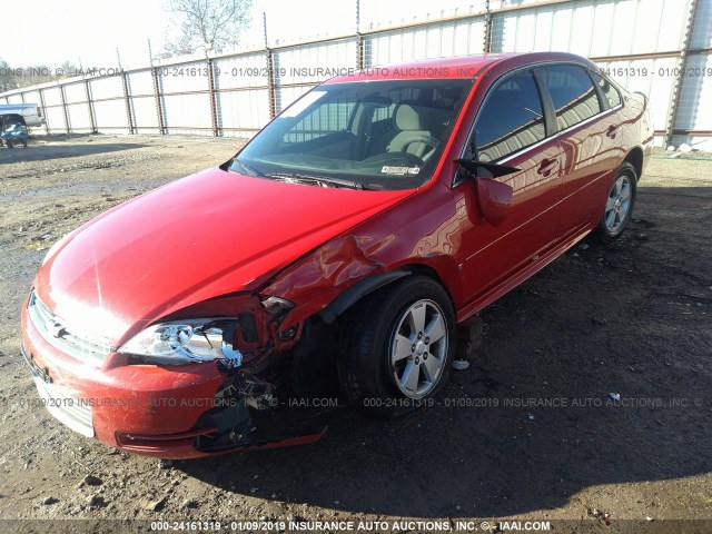 2G1WT57K091257093 - 2009 CHEVROLET IMPALA 1LT RED photo 2