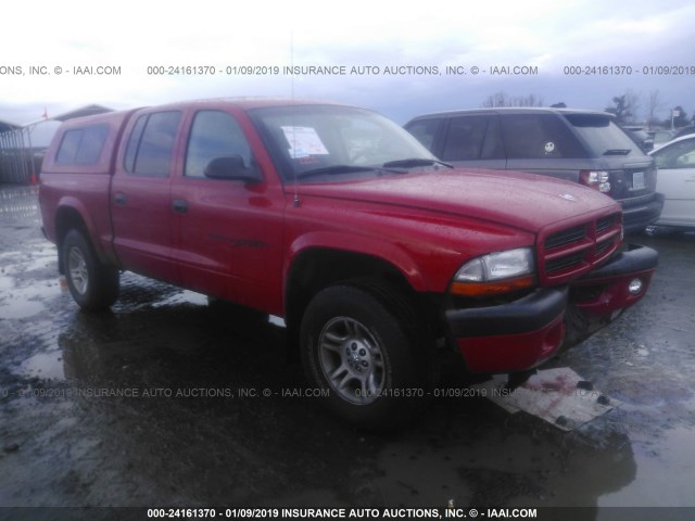 1B7HG2AN81S302081 - 2001 DODGE DAKOTA QUAD RED photo 1