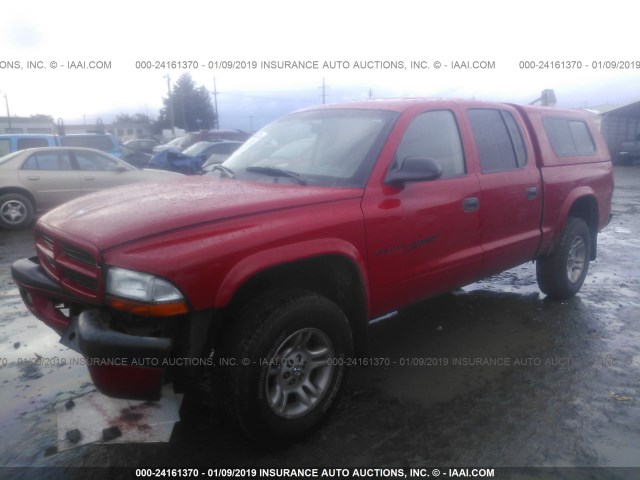 1B7HG2AN81S302081 - 2001 DODGE DAKOTA QUAD RED photo 2