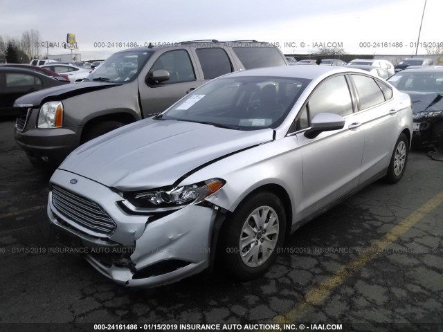 3FA6P0G75DR311718 - 2013 FORD FUSION S SILVER photo 2