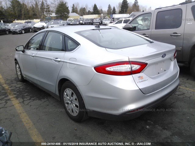 3FA6P0G75DR311718 - 2013 FORD FUSION S SILVER photo 3