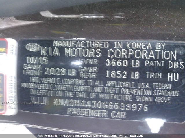 KNADN4A30G6633976 - 2016 KIA RIO EX/SX BROWN photo 9