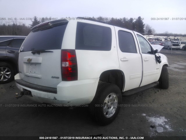 1GNSKBE07DR208540 - 2013 CHEVROLET TAHOE K1500 LT WHITE photo 4