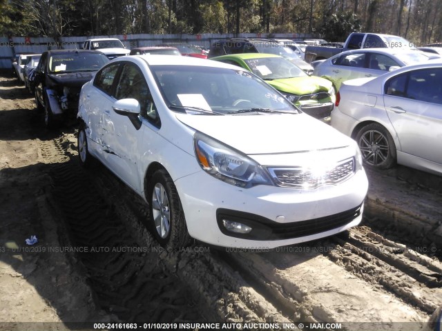 KNADN4A34E6348386 - 2014 KIA RIO EX WHITE photo 1