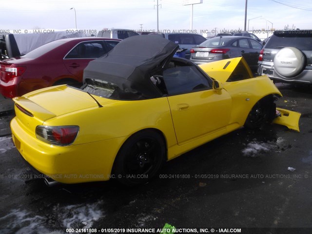 JHMAP11461T001983 - 2001 HONDA S2000 YELLOW photo 4