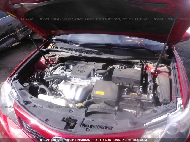 4T1BF1FK6EU789451 - 2014 TOYOTA CAMRY L/SE/LE/XLE 红色 照片 10