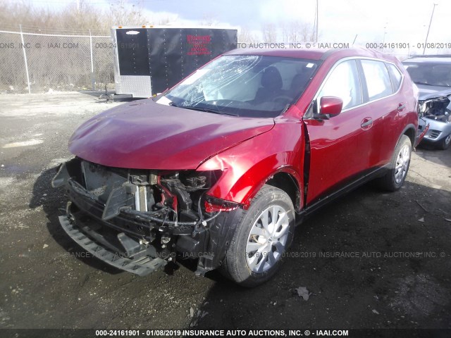 KNMAT2MT2GP692193 - 2016 NISSAN ROGUE S/SL/SV RED photo 2